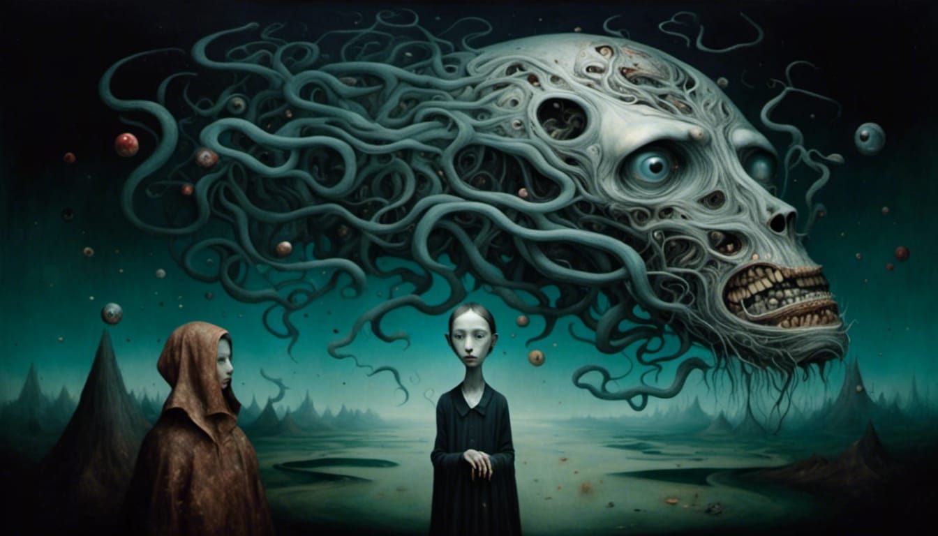 Surreal Metallic Composition