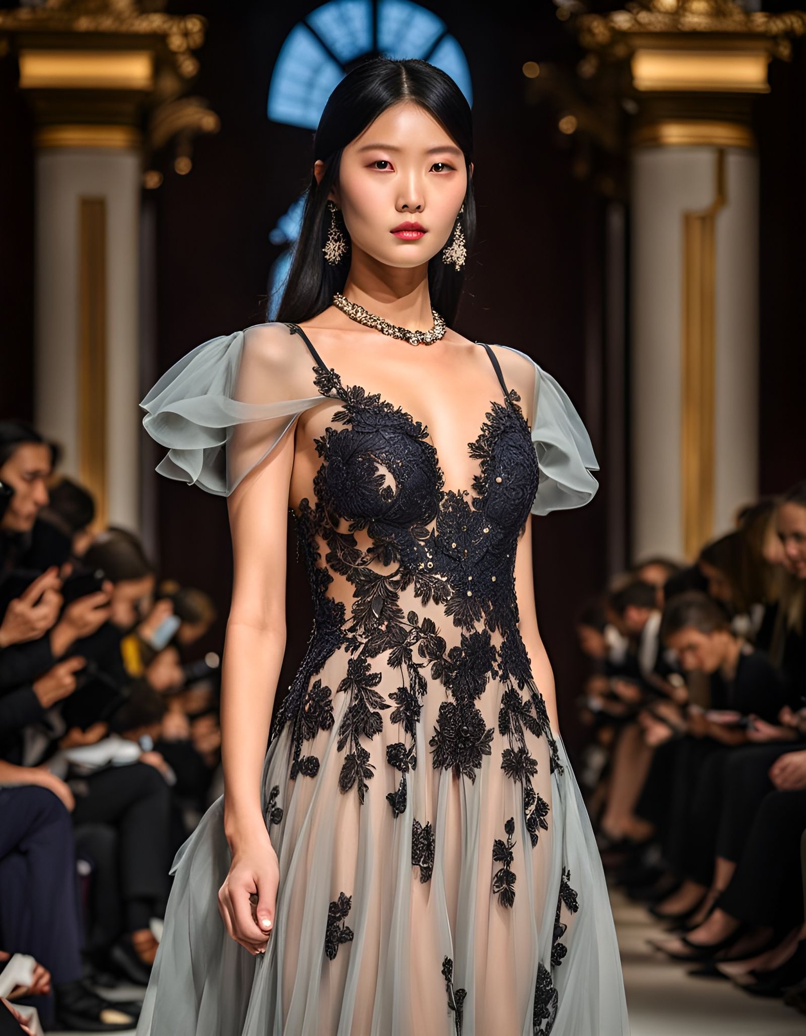 Aya Takigawa on Milan Runway in Nightgown