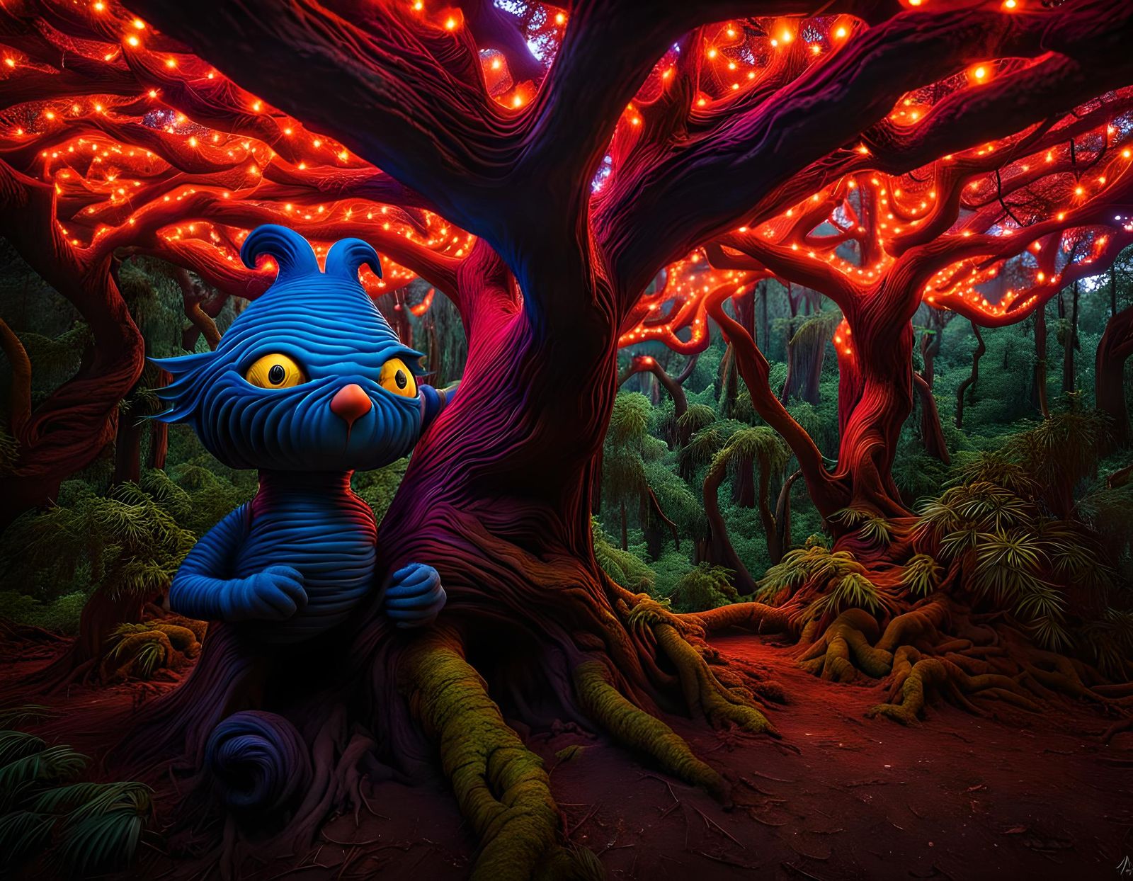Surreal Brainforest Critters in Whimsical Style