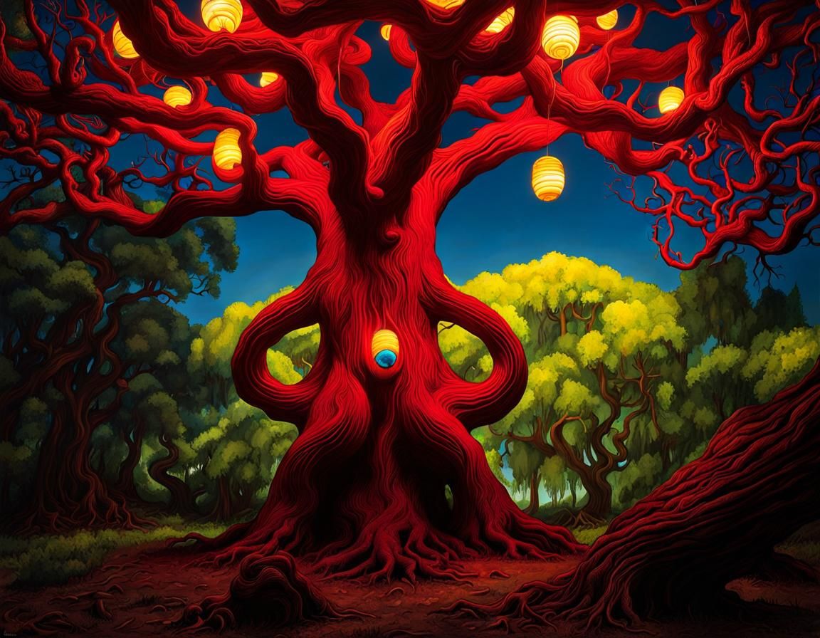 Surreal Melting Creatures in Brainforest, Whimsical Illustra...