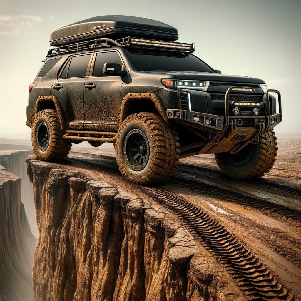 2010 Dark Gray SUV on Cliff's Edge