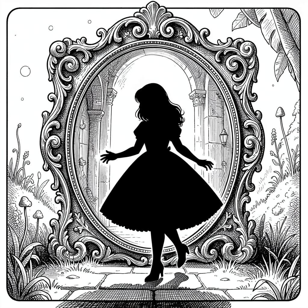 Alice Through Victorian Looking-Glass Silhouette