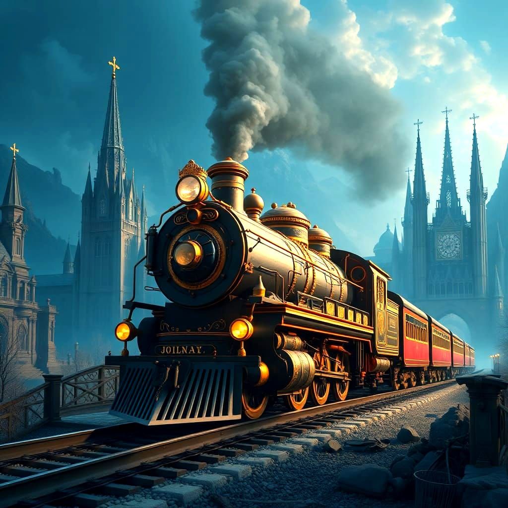 Fantastical World-Class Train in Detailed Matte Painting