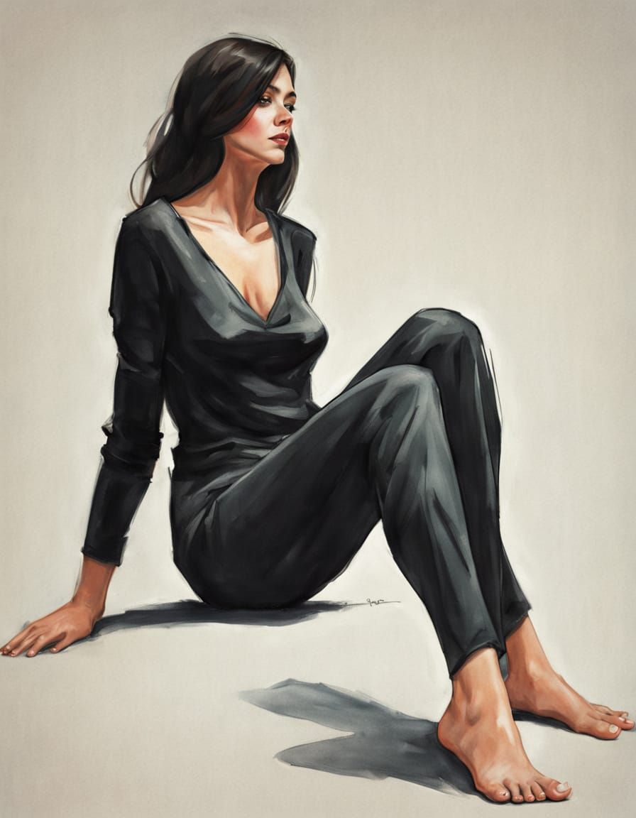 Sensual Portrait of a Woman in Emerald Green, Hyper-Realisti...