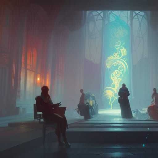 Mysterious Auction in Art Nouveau Style