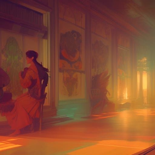 Mysterious Auction in Art Nouveau Style