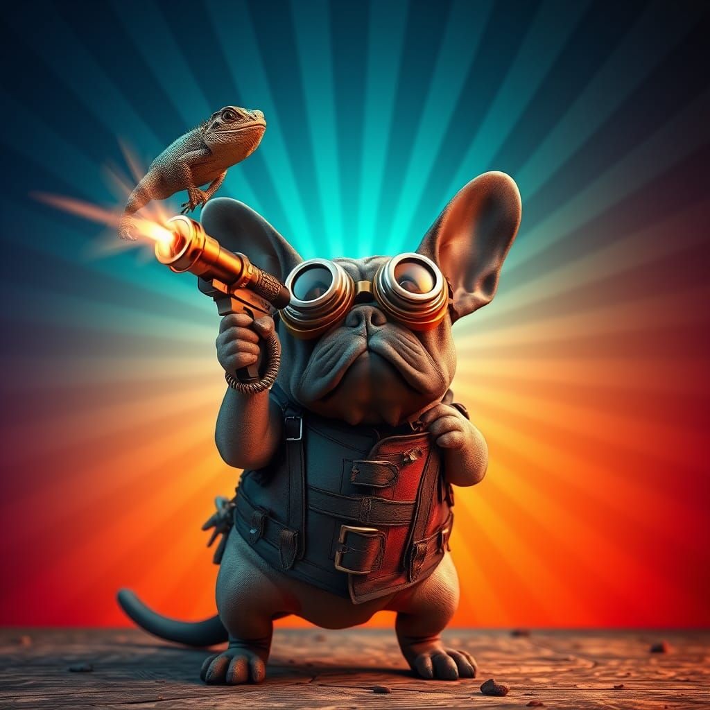 Steampunk Bulldog's Raygun Adventure in 3D