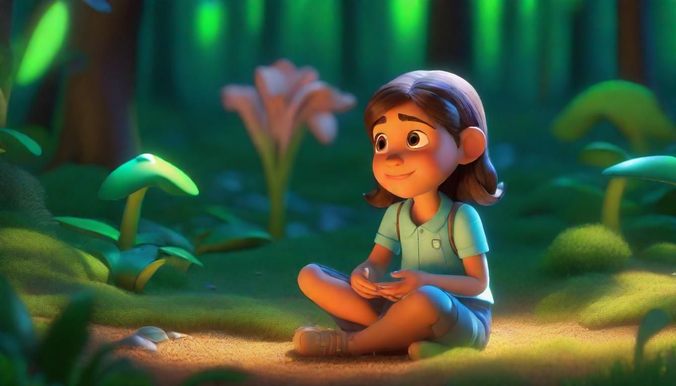 Mia and Lily: Pixar-Inspired Forest Scene