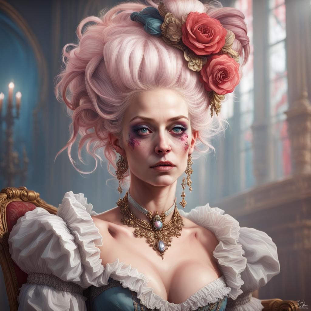 Marie Antoinette Portrait in Art Nouveau Style
