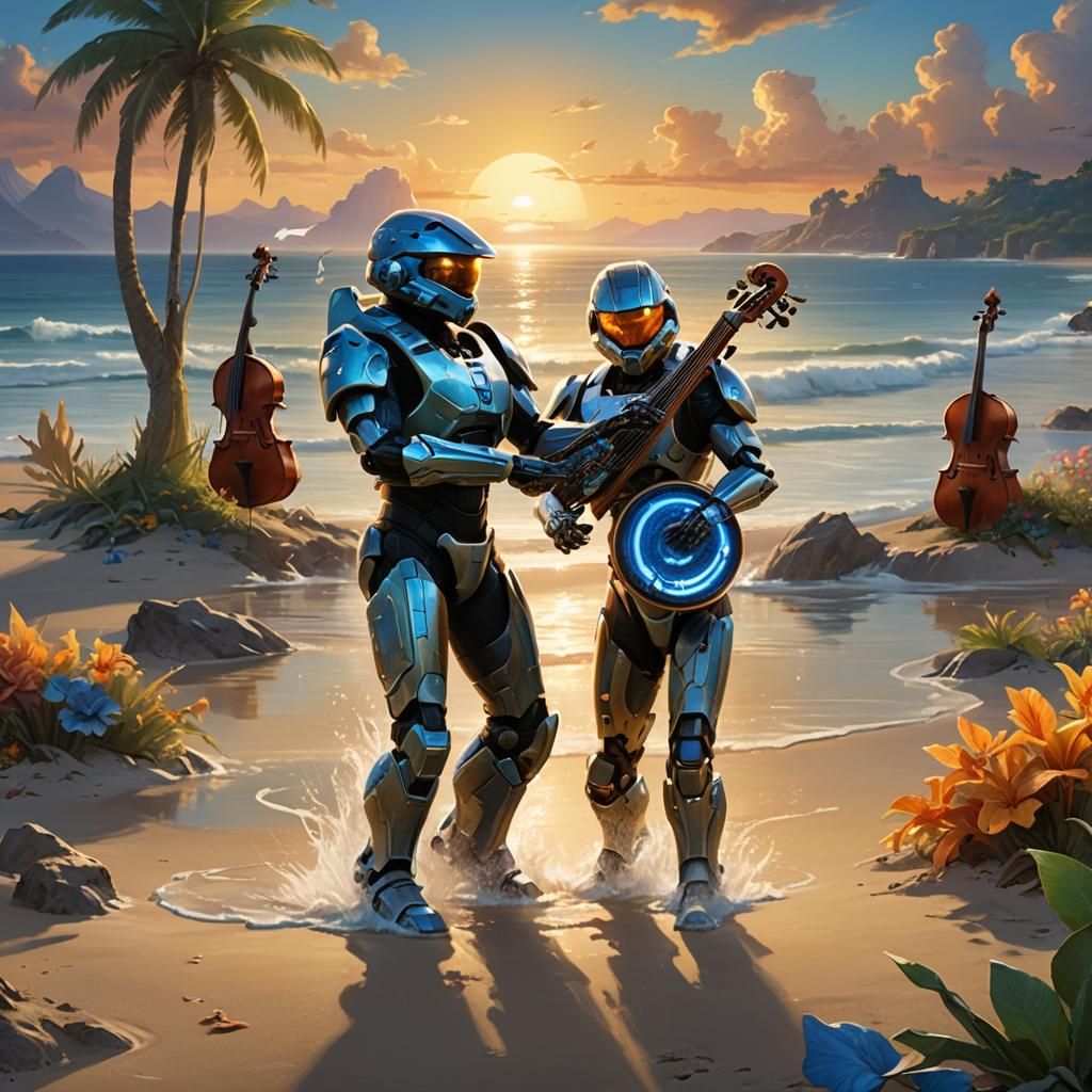 Master Chief and Cortana's Beach Dance