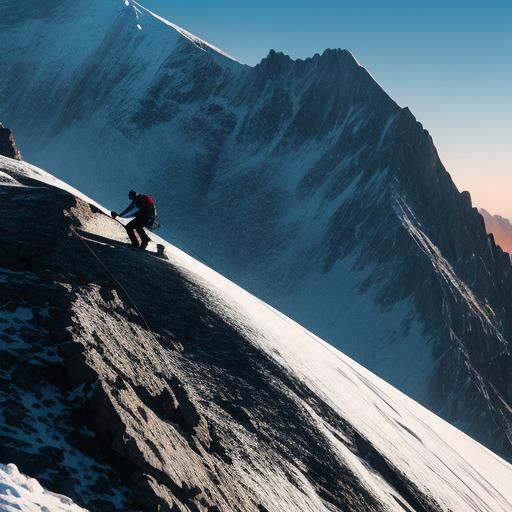 Mountaineer Silhouette Climbing El Capitan in Sunlight