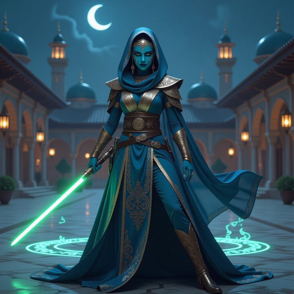 Ottoman Warrior Aayla Secura with Lightsaber