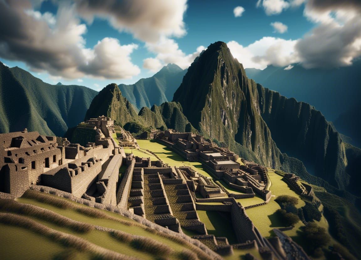 Inhabited Machu Picchu: Detailed Matte Painting