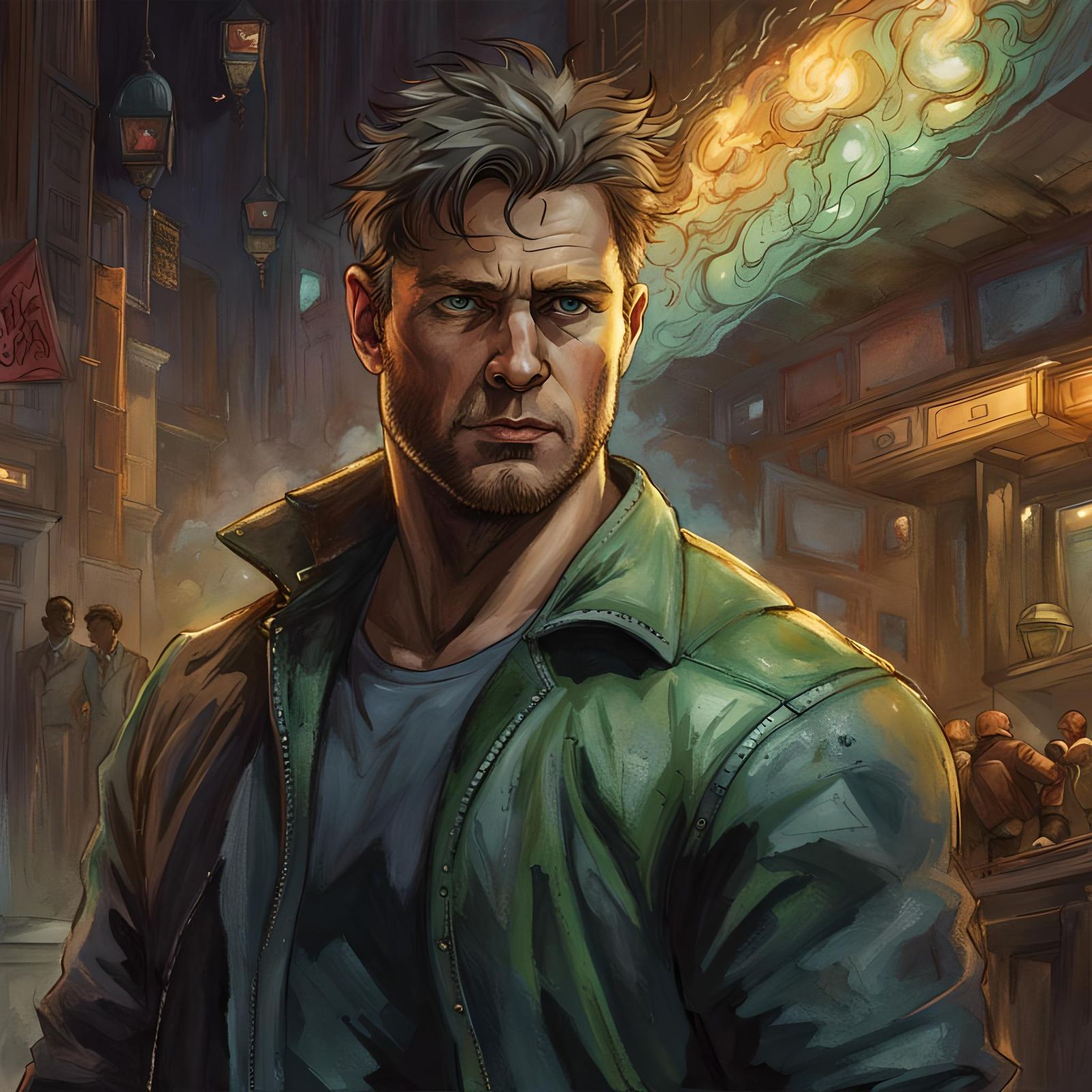 Hulk Crayon Caricature in Comic Book Style