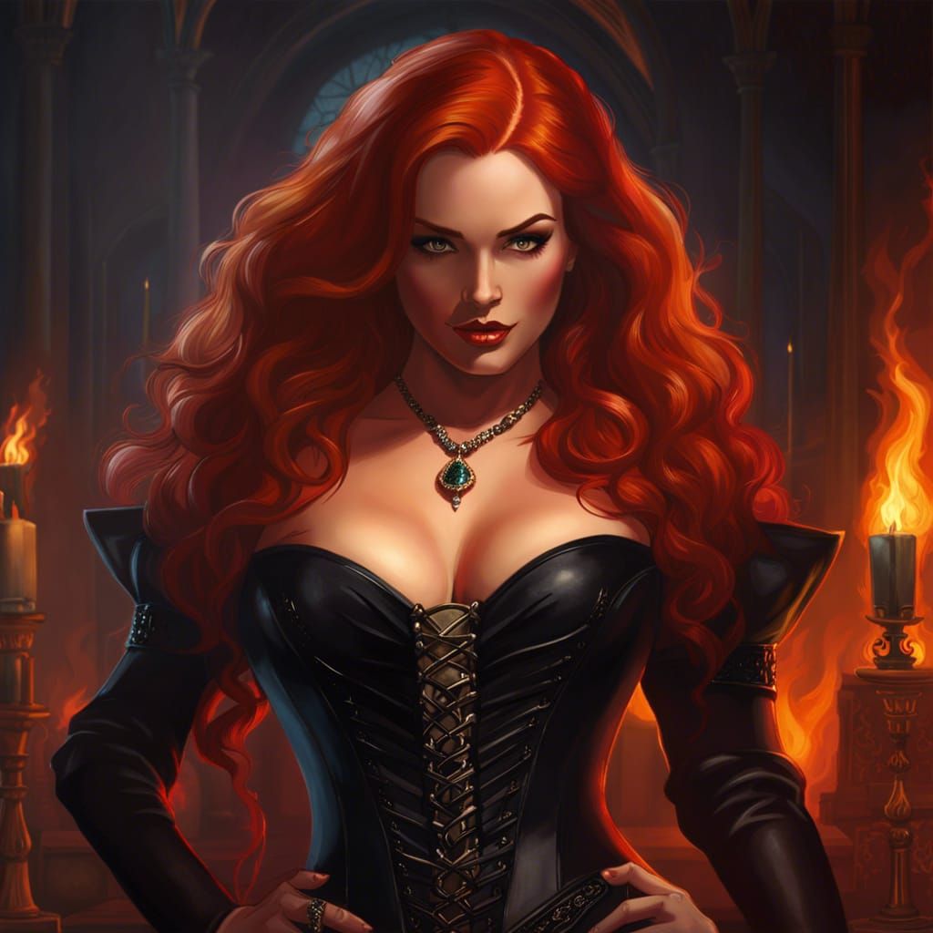 Hyperrealistic Vampire in Gothic Fantasy Setting