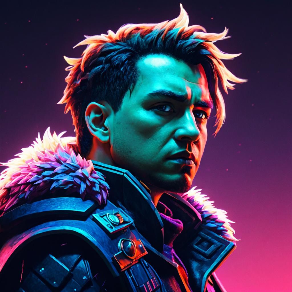 Final Fantasy Character Portrait in Low Poly Style