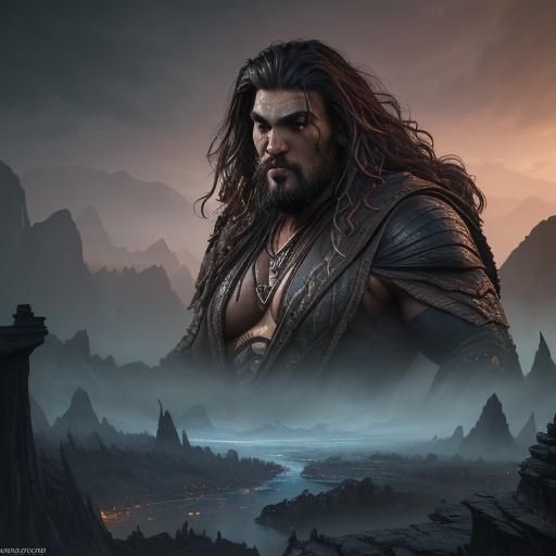 Detailed Matte Painting of Jason Mamoa