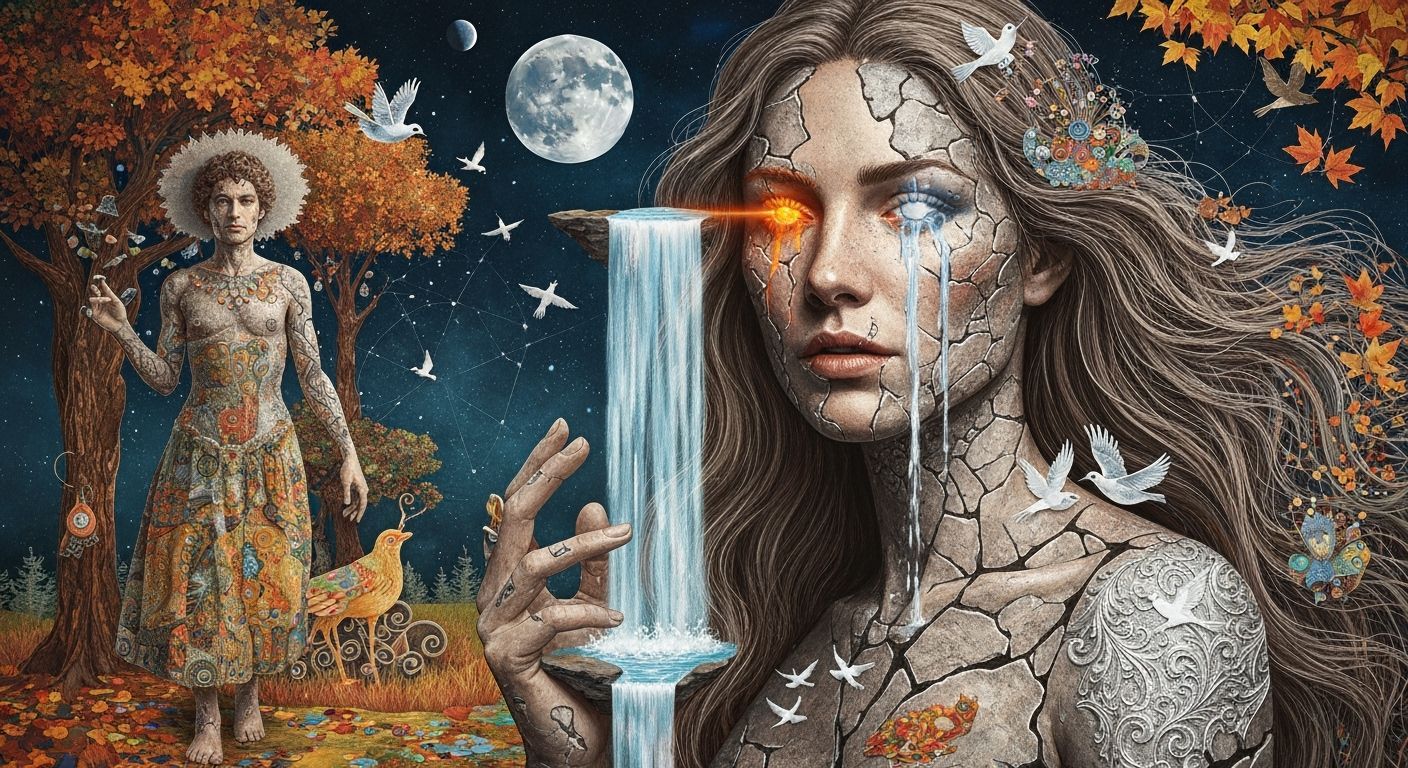 Cosmic Woman Blends Nature and Spirit by Moonlight