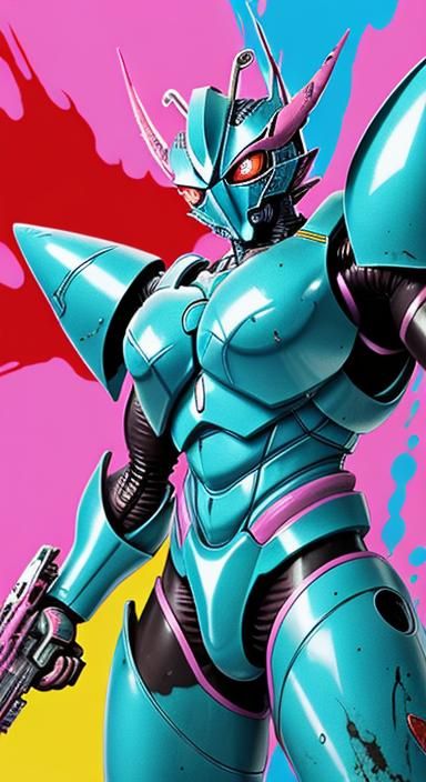 Guyver, Guyver Anime, Guyver Splash Art, Guyver the Bio Boosted Armor, Guyver Fight Scene, Guyver Blood Splatter, Backgr...