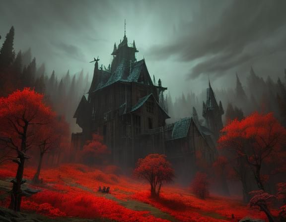 Medieval Hunter in Autumn Forest: Digital Matte Painting