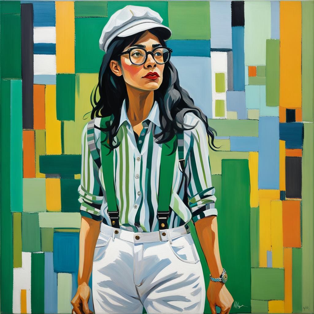 Calculating Woman in Expressionist Impasto Painting