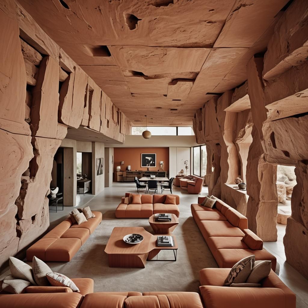 Luxury Condo Excavated in Clay Cliff: Panoramic View