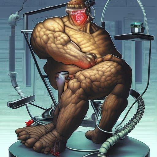 Doctor Performs Surgery on Homunculus: Comic Book Art