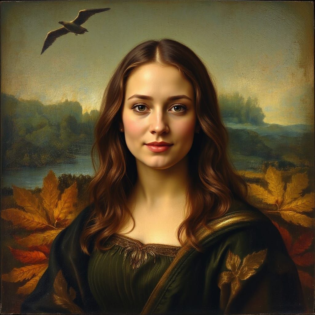 Leonardo da Vinci Inspired Portrait of a Woman