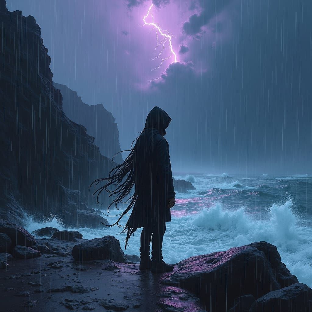 Stormy Sea Siren Beckons a Brave Soul