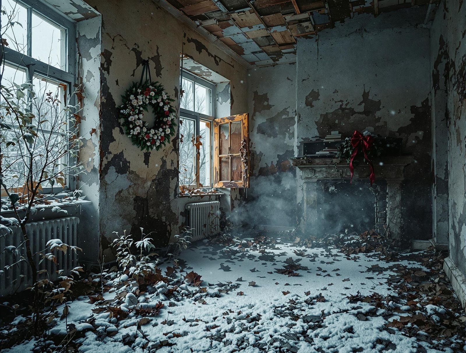 Abandoned Winter Wonderland in Liminal Decay