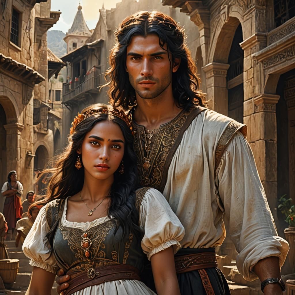 Young King David and Girlfriend: Fantasy Concept Art