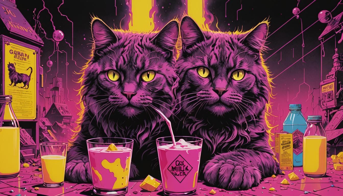 Diamond Cat in Retro 1980s Horror Style