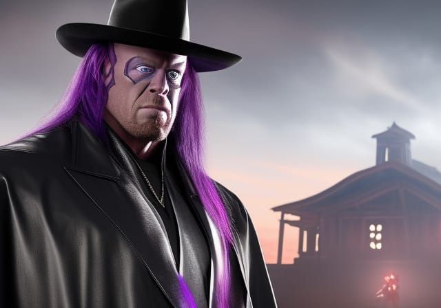 The Undertaker in Graveyard: Detailed Matte Painting