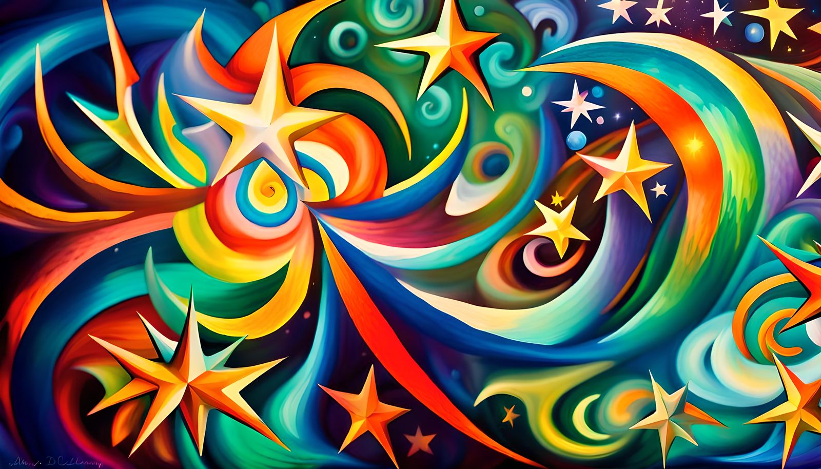 Iridescent Stars in Electromagnetic Plasma Maelstrom