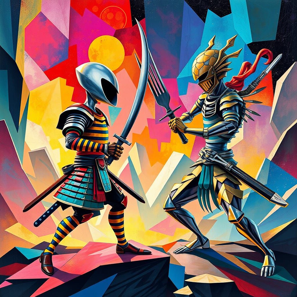 Vibrant Samurai Spoon Faces Off Against Fractured Fork Ninja