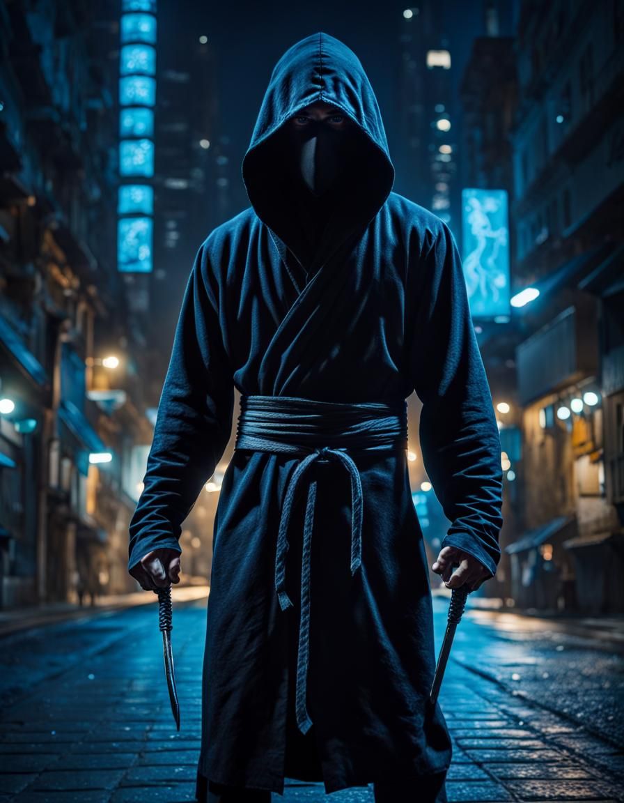 Ninja Assassin Conjuring Portal at Night