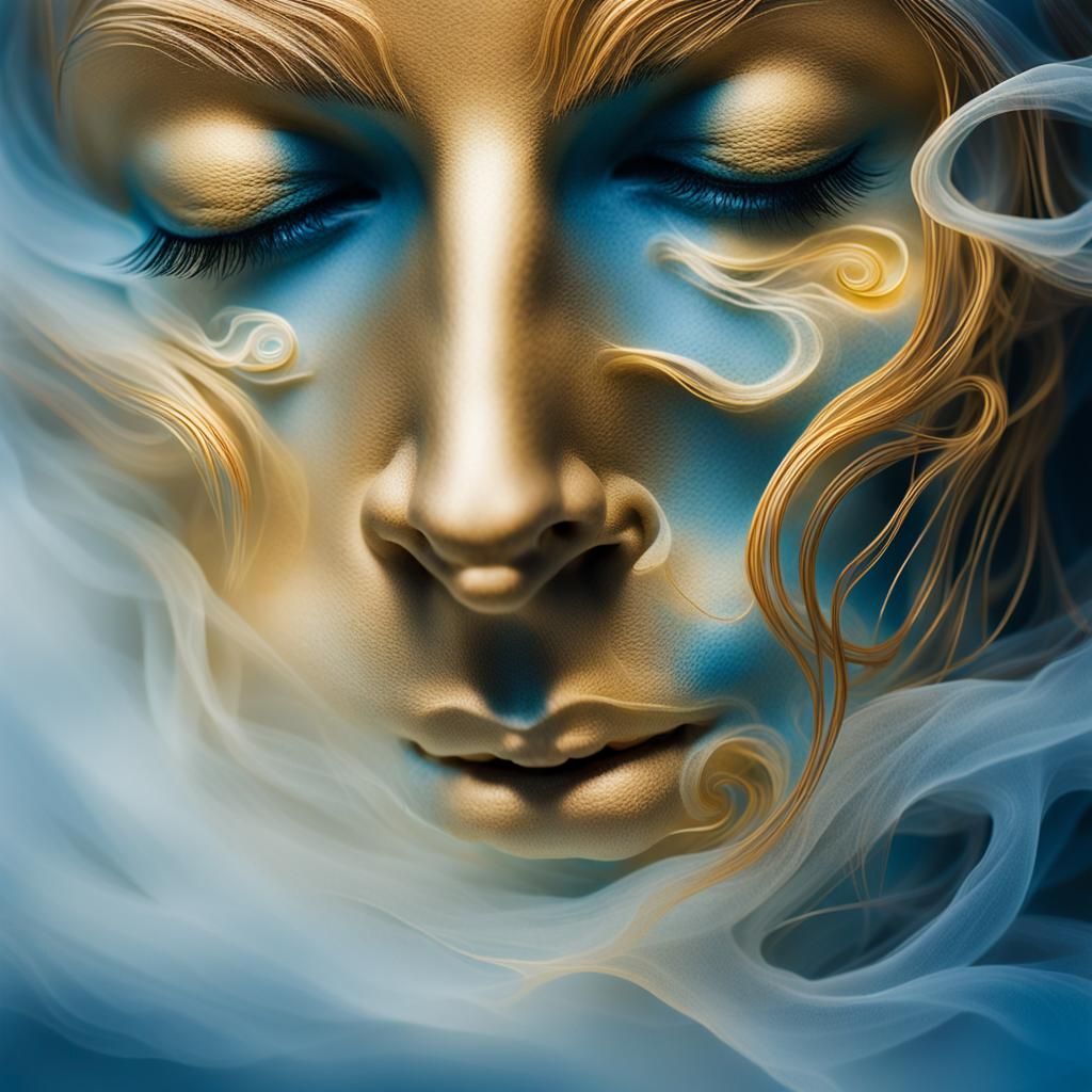 Dreamlike Surreal Face in Abstract Environment