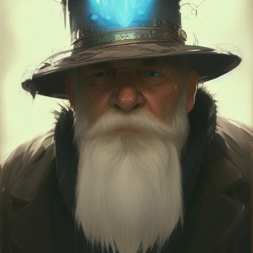 Arcane Portrait of an Old Wizard in Fantasy Art Style
