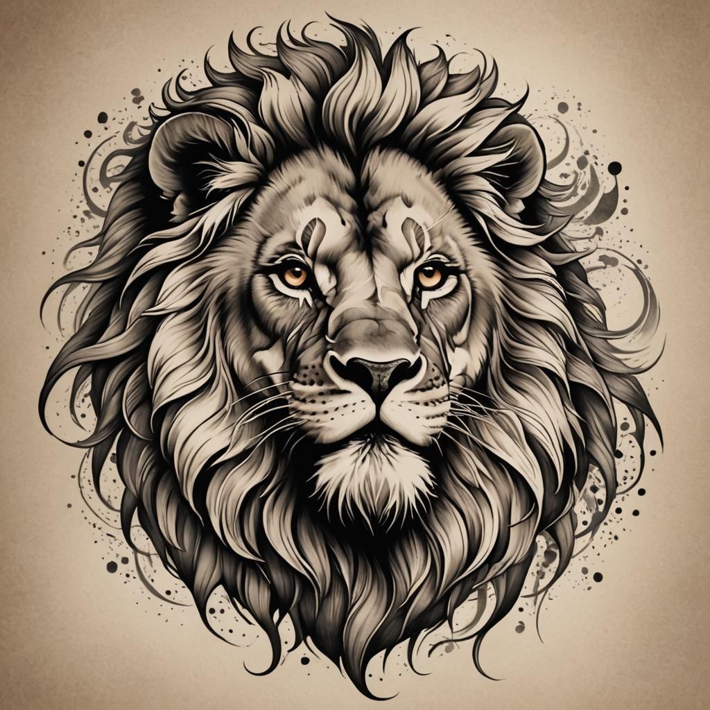 Leo Lion Tattoo Design