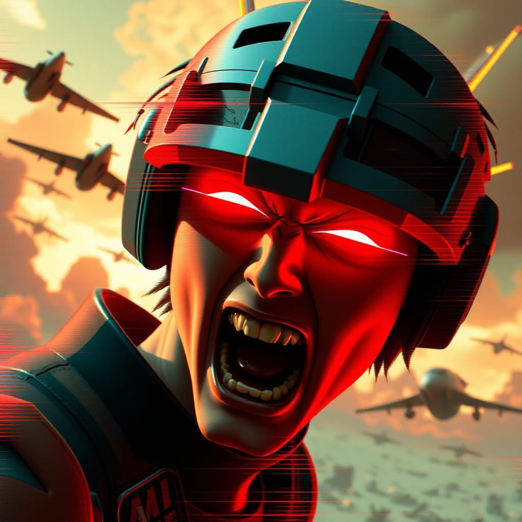 Manga VHS Scene in Glitchcore Style