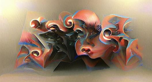 Cyberpunk Gouache Painting with Fractal 3D Shading