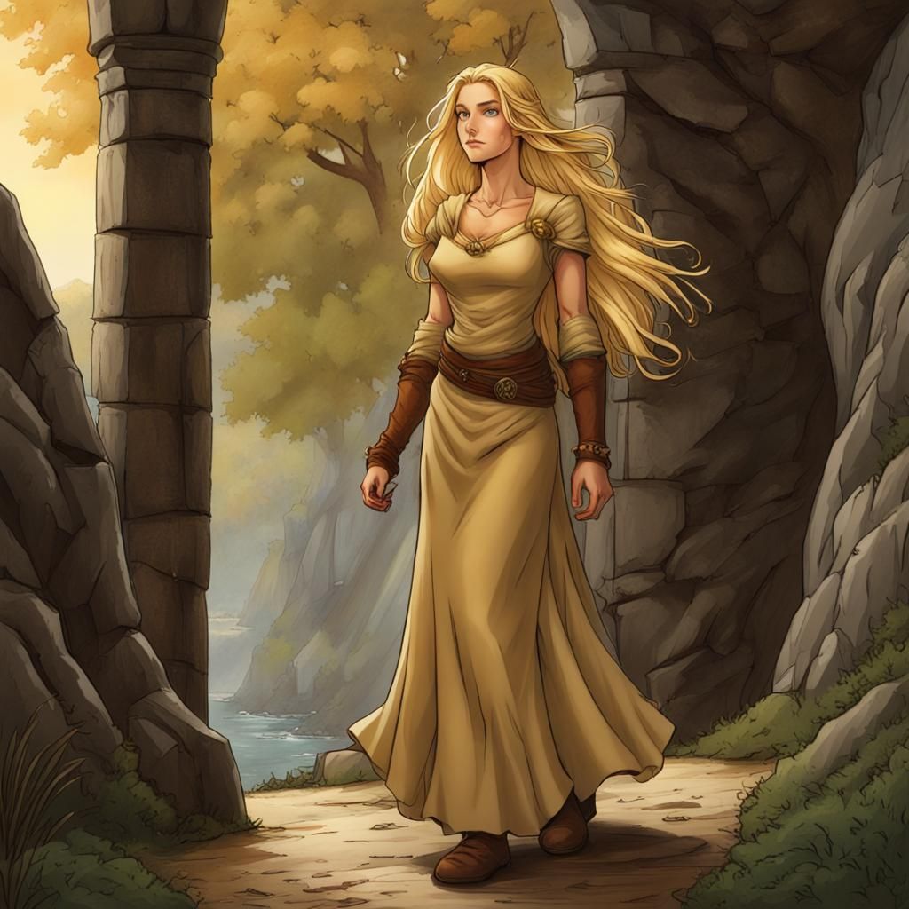 Laurana from Dragonlance at Solace Entrance