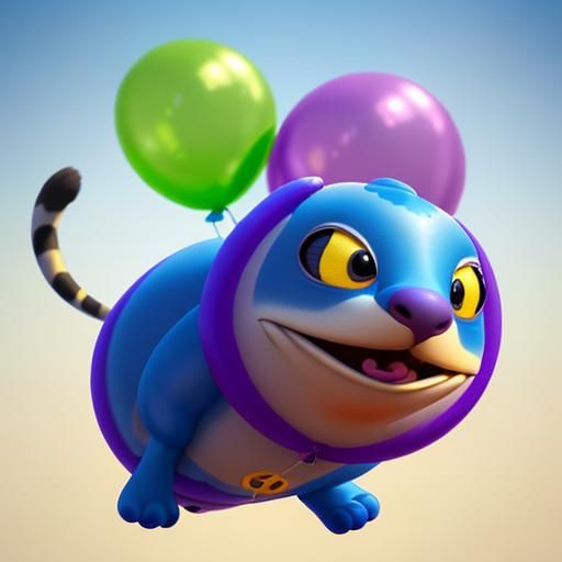 Animal Balloon Sculpture in Pixar 3D Style