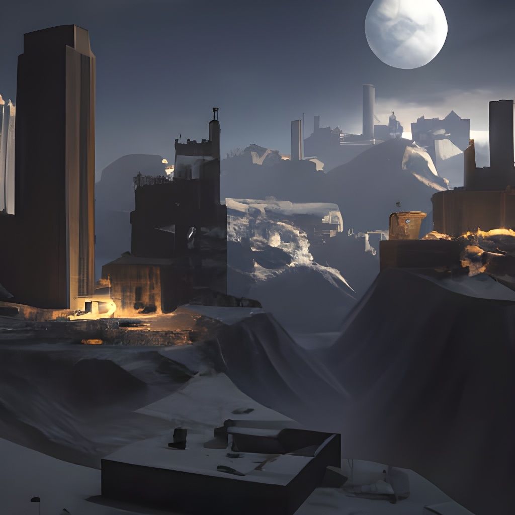 Art Deco Mining Town on the Moon