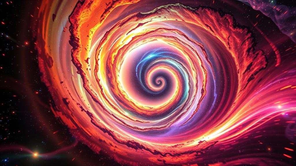 Cosmic Explosion in Vibrant, Swirling Colors