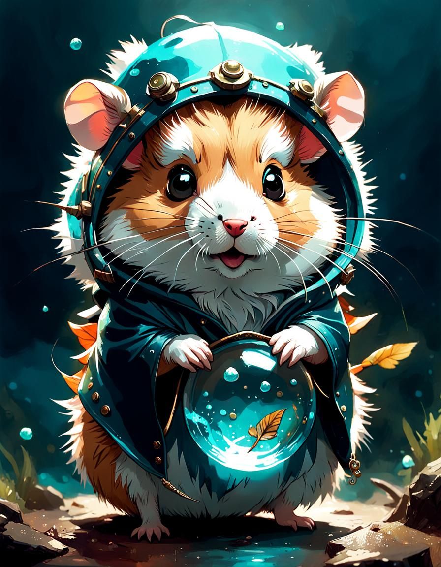 Hamster Siren: Digital Painting Concept Art
