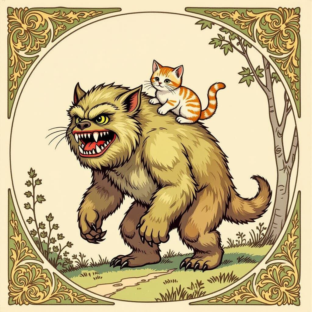 Early 20th-century book book illustration, influenced by the...