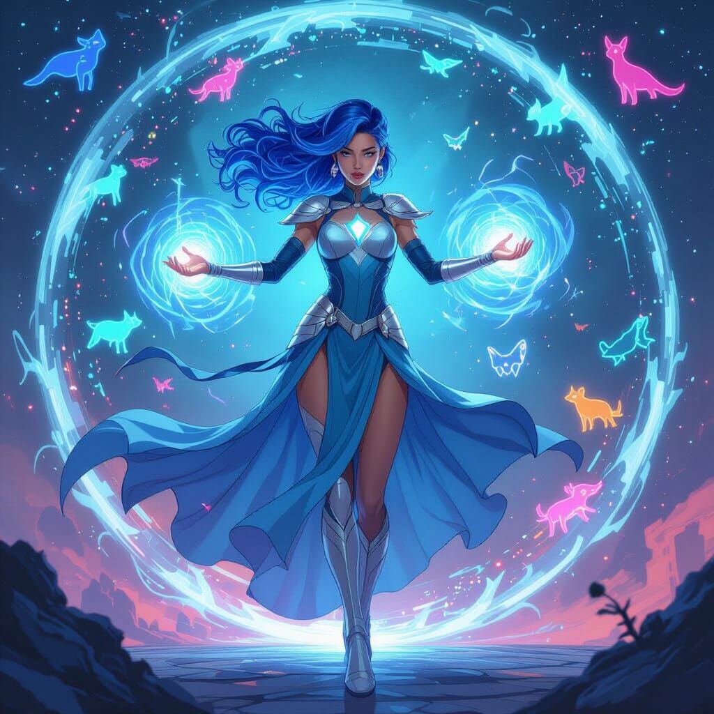 Energy Bending Superhero in Sci-Fi Universe