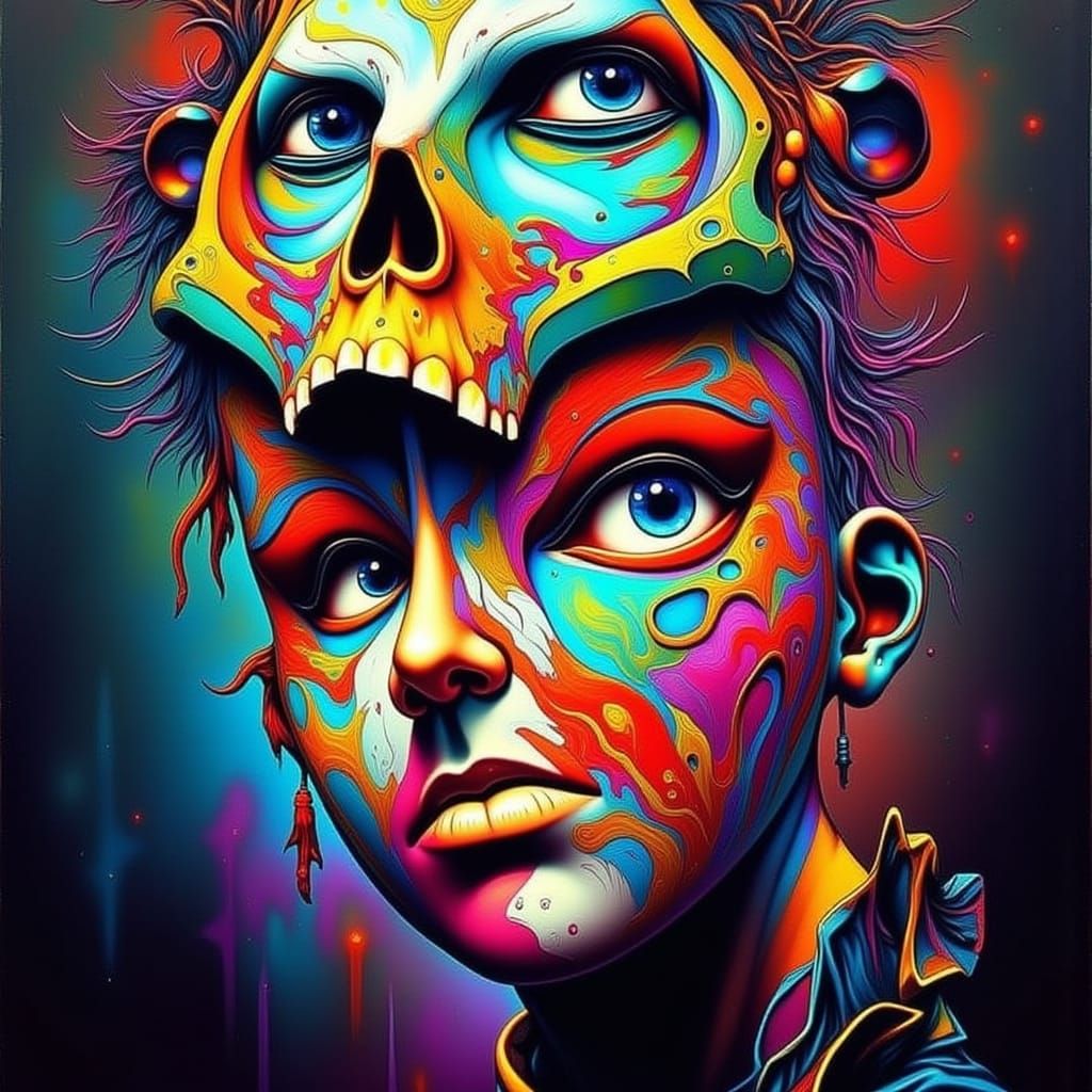 Surreal Cyberpunk Landscape of Anguished Despair