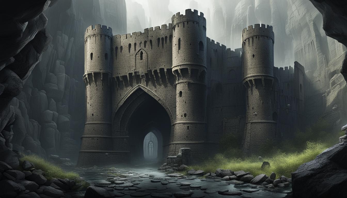 Underground Fortress with Gothic Halls and Tunnels